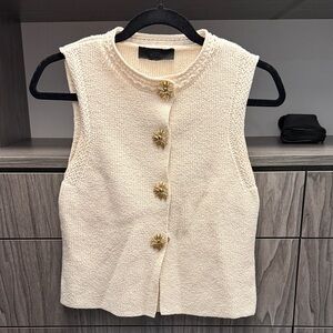 Zara Cream Sleeveless Knit Vest